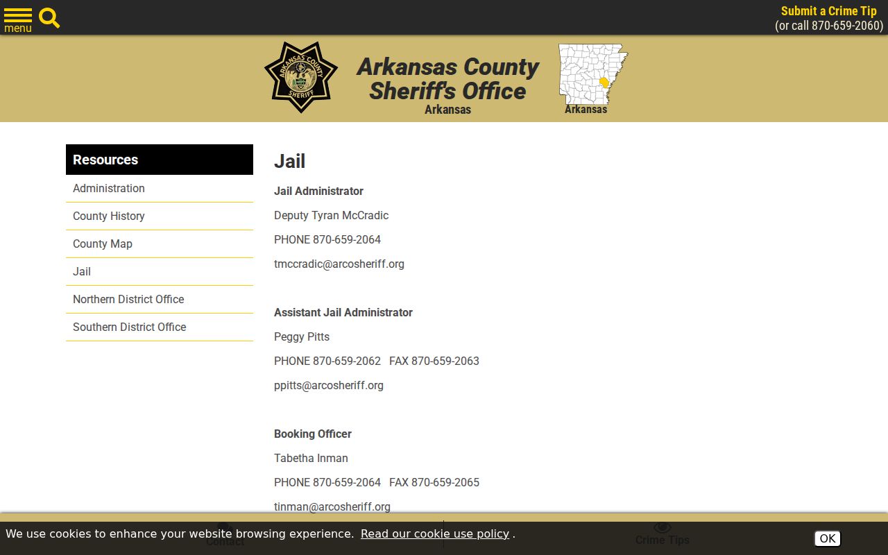 Arkansas County active warrant detention and bail contact
