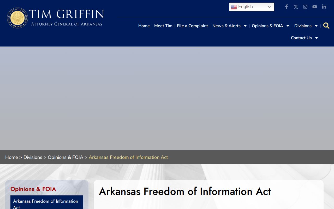 Arkansas County arrest warrant FOIA request framework